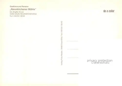 AK / Ansichtskarte Neunkirchen_Daun Gasthaus Pension Neunkirchener Muehle Gaststube Panorama Neunkirchen Daun