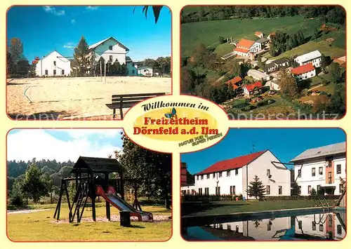 AK / Ansichtskarte Doernfeld_Ilmtal Freizeitheim Fliegeraufnahme Spielplatz Schwimmbad 