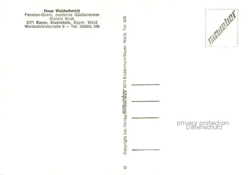AK / Ansichtskarte Bayerisch_Eisenstein Haus Waldschmidt Bayerisch_Eisenstein