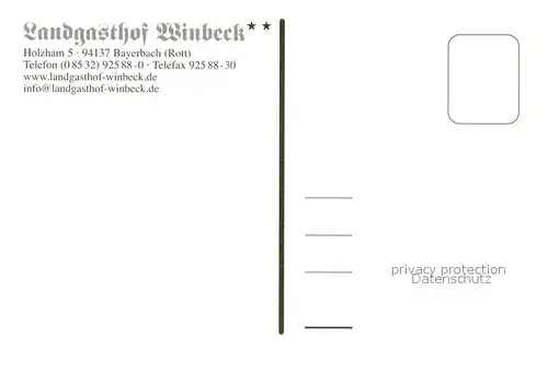 AK / Ansichtskarte Bayerbach_Rott Landgasthof Winbeck Bayerbach Rott