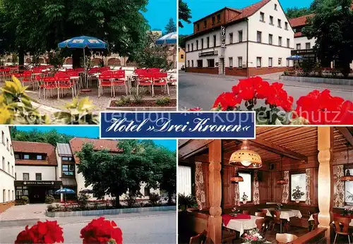 AK / Ansichtskarte Burgkunstadt Hotel Drei Kronen Terrasse Gaststube Burgkunstadt