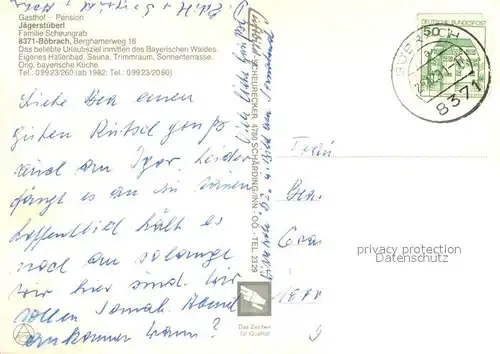 AK / Ansichtskarte Boebrach Gasthof Pension Jaegerstueble Gaststube Panorama Boebrach