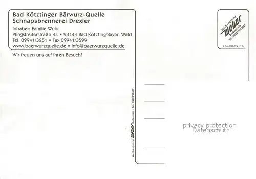 AK / Ansichtskarte Bad_Koetzting Baerwurz Quelle Schnapsmuseum Baerwurzerei Schnapsbrennerei Probierstube Bad_Koetzting