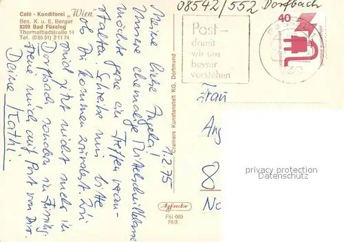 AK / Ansichtskarte Bad_Fuessing Cafe Conditorei Wien Gaststube Bar Schwimmbad Bad_Fuessing