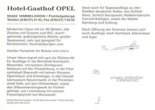 AK / Ansichtskarte Himmelkron Hotel Gasthof Opel Gastraeume Himmelkron