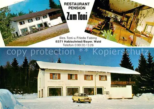 AK / Ansichtskarte Habischried_Niederbayern Restaurant Pension Zum Toni Habischried Niederbayern