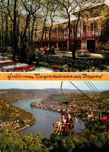 AK / Ansichtskarte Boppard_Rhein Bergrestaurant und Cafe Gedeonseck Rheinschleife Sessellift Boppard Rhein