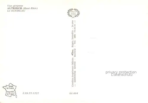 AK / Ansichtskarte Altkirch_Elsass Vue aerienne Le Sundgau Altkirch Elsass