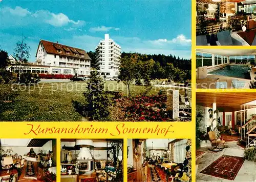 AK / Ansichtskarte Luetzenhardt Kursanatorium Sonnenhof Gastraeume Kaminzimmer Hallenbad Treppenaufgang Luetzenhardt