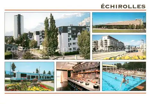 AK / Ansichtskarte Echirolles La Ponatiere le Centre Ville le Gymnase Lionel Terray le Musee de la Viscose le Stade Nautique Echirolles