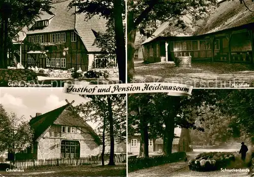 AK / Ansichtskarte Wilsede_Lueneburger_Heide Gasthof Pension Heidemuseum Gaestehaus Milchhalle Schnuckenherde Wilsede_Lueneburger_Heide