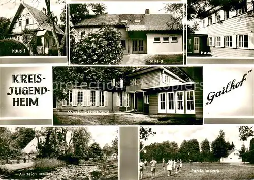 AK / Ansichtskarte Gailhof Kreisjugendheim Gailhof Haus 2 3 und 4 Wirtschaftsgebaeude Am Teich Park Gailhof