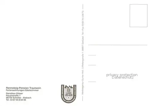 AK / Ansichtskarte Scheibe Alsbach Rennsteig Pension Trautwein Scheibe Alsbach