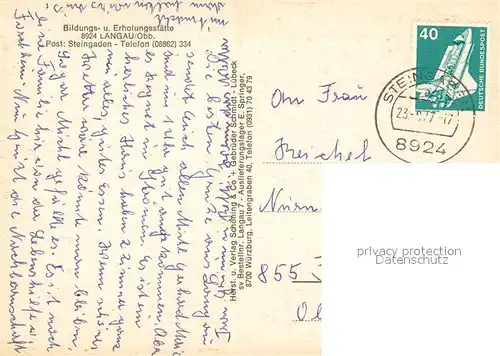 AK / Ansichtskarte Langau_Oberpfalz Bildungs und Erholungsstaette Panorama Kaminzimmer Speisesaal Langau Oberpfalz