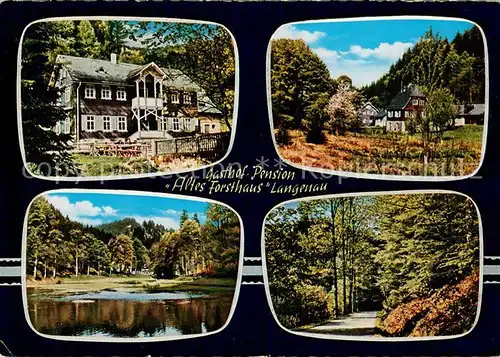 AK / Ansichtskarte Langenau_Oberfranken Gasthof Pension Altes Forsthaus Teich Waldweg Langenau Oberfranken