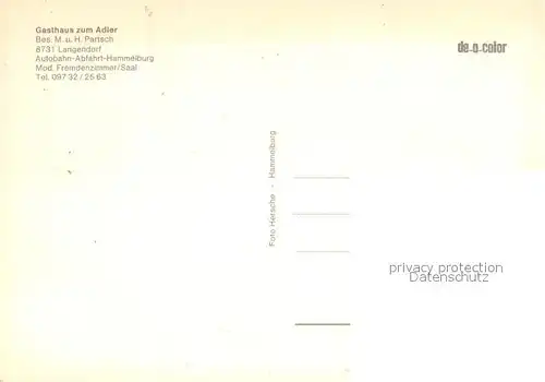 AK / Ansichtskarte Langendorf_Unterfranken Gasthaus zum Adler Gastraum Kirche Panorama Langendorf Unterfranken