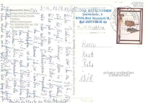 AK / Ansichtskarte Erbenhausen_Meiningen Berggasthof Seminar Hotel Eisenacher Haus Fliegeraufnahme Erbenhausen Meiningen