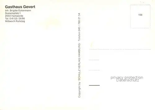 AK / Ansichtskarte Hamwarde Gasthaus Gevert Restaurant Festsaal Hamwarde