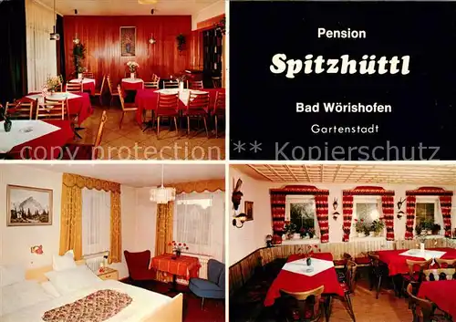 AK / Ansichtskarte Bad_Woerishofen Pension Spitzhuettl Gastraum Doppelzimmer Bad_Woerishofen