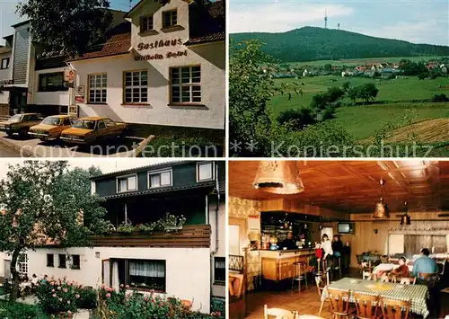 AK / Ansichtskarte Battenhausen Gasthaus Pension Zum Hohen Lohr Gastraum Landschaftspanorama Kellerwald Battenhausen