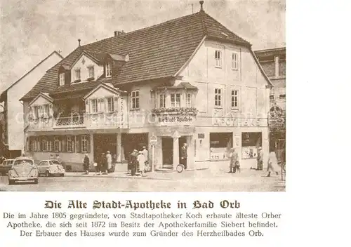 AK / Ansichtskarte Bad_Orb Alte Stadtapotheke Bad_Orb