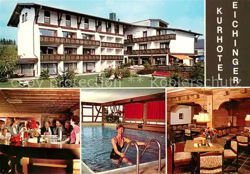 AK / Ansichtskarte Bad_Woerishofen Kneipp Kurhotel Eichinger Restaurant Bar Hallenbad Bad_Woerishofen
