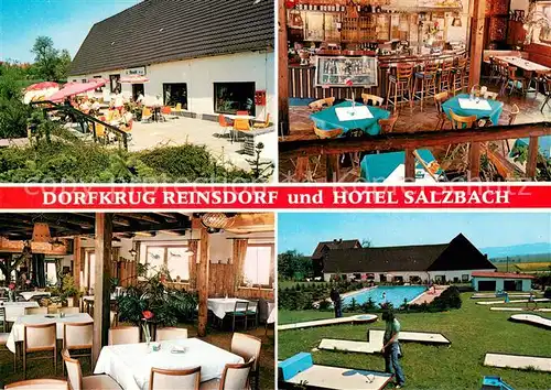 AK / Ansichtskarte Reinsdorf_Apelern Restaurant Dorfkrug Hotel Salzbach Terrasse Minigolfplatz Reinsdorf_Apelern