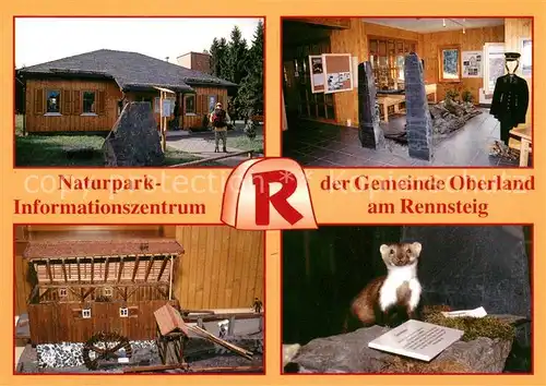 AK / Ansichtskarte Oberland_Rennsteig Naturpark Informationszentrum Spechtsbrunn Innenansicht Wasserbetriebene Schneidemuehle Steinmarder Oberland_Rennsteig