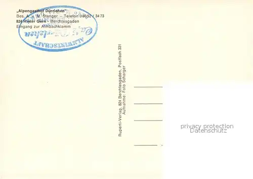 AK / Ansichtskarte Hintergern Alpengasthof Duerrlehen Hintergern