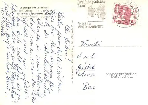 AK / Ansichtskarte Hintergern Alpengasthof Duerrlehen Panorama Hintergern