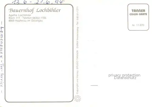 AK / Ansichtskarte Hopferau Bauernhof Lochbihler Gastraum Zimmer Schloss Neuschwanstein Hopferau