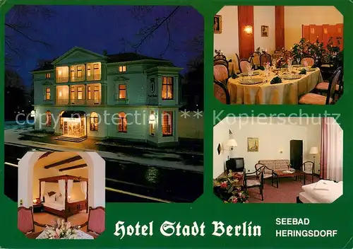 AK / Ansichtskarte Heringsdorf_Ostseebad_Usedom Hotel Stadt Berlin Gastraeume Gaestezimmer Heringsdorf_Ostseebad