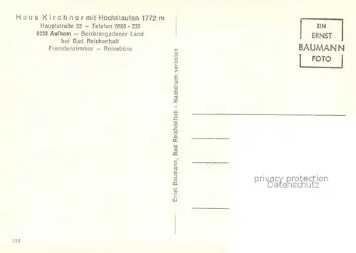 AK / Ansichtskarte Aufham_Anger Haus Kirchner mit Hochstaufen Aufham Anger