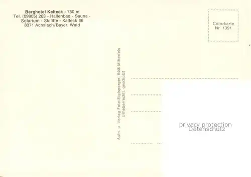 AK / Ansichtskarte Achslach Berghotel Kalteck Achslach