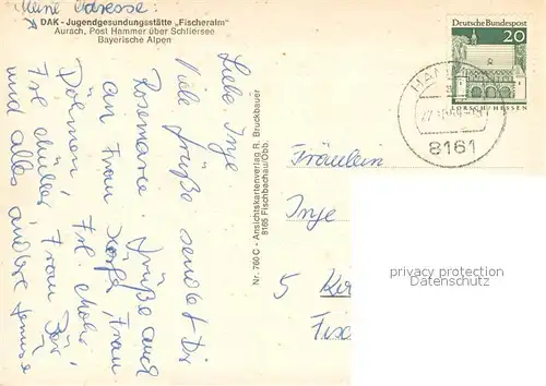 AK / Ansichtskarte Aurach_Hammer DAK Jugendgesundungsstaette Fischeralm Aurach Hammer