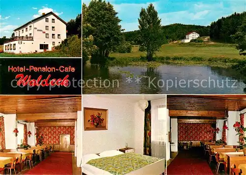 AK / Ansichtskarte Arnschwang Hotel Pension Cafe Waldeck Gastraeume Gaestezimmer Panorama Arnschwang