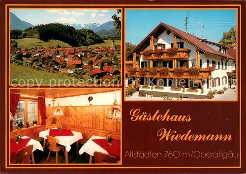 AK / Ansichtskarte Altstaedten_Allgaeu Gaestehaus Wiedemann Gaststube Panorama Altstaedten_Allgaeu