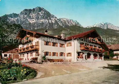 AK / Ansichtskarte Aufham_Anger Haus Kirchner mit Hochstaufen Aufham Anger