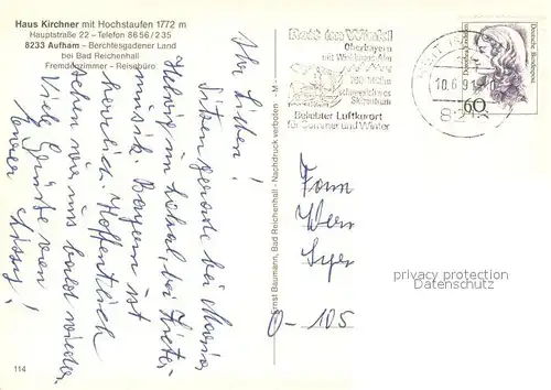 AK / Ansichtskarte Aufham_Anger Haus Kirchner mit Hochstaufen Aufham Anger