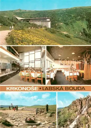 AK / Ansichtskarte Krkonose Labska Bouda Panorama Gastraeume Brunnen Krkonose