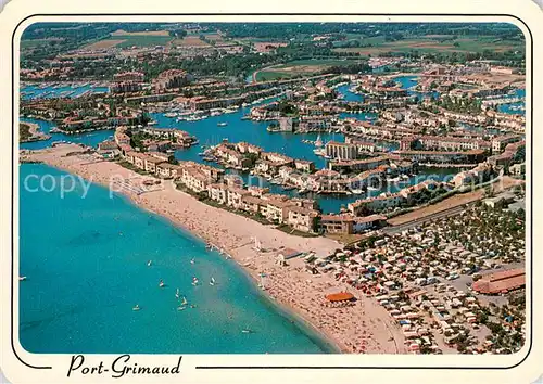 AK / Ansichtskarte Port_Grimaud Les campings et les plages Vue aerienne Port Grimaud