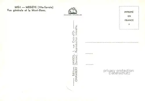 AK / Ansichtskarte Megeve Vue generale et le Mont Blanc Megeve