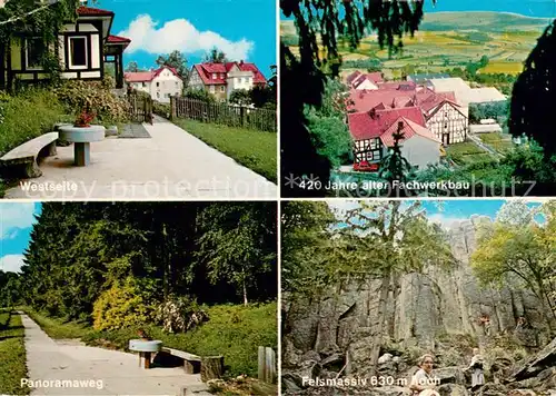 AK / Ansichtskarte Hohenroda_Hessen Christliches Erholungsheim Westseite Fachwerkbau Panoramaweg Felsmassiv Hohenroda Hessen