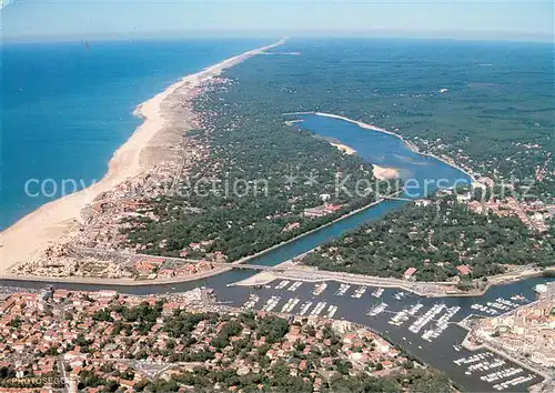 AK / Ansichtskarte Hossegor_Soorts_Landes Cap Breton Vue aerienne Le nouveau port le lac le canal l ocean Hossegor_Soorts_Landes