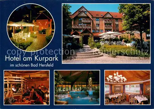 AK / Ansichtskarte Bad_Hersfeld Hotel am Kurpark Restaurant Terrasse Hallenbad Bad_Hersfeld