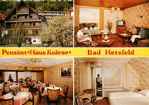 AK / Ansichtskarte Bad_Hersfeld Pension Haus Kniese Gastraum Fremdenzimmer Bad_Hersfeld