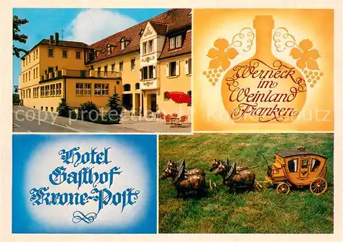 AK / Ansichtskarte Werneck Hotel Gasthof Krone Post Postkutsche Werneck