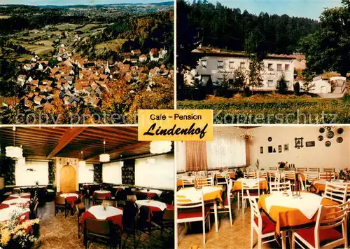 AK / Ansichtskarte Unterleinleiter Cafe Pension Lindenhof Gastraum Ortspanorama Landschaft Unterleinleiter