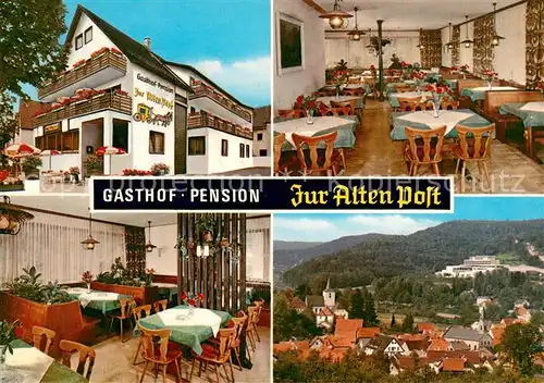 AK / Ansichtskarte Unterleinleiter Gasthof Pension Zur alten Post Restaurant Stadtpanorama Fraenkische Schweiz Unterleinleiter