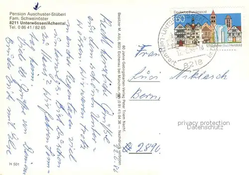 AK / Ansichtskarte Unterwoessen Pension Auschuster Stueberl im Achental Unterwoessen